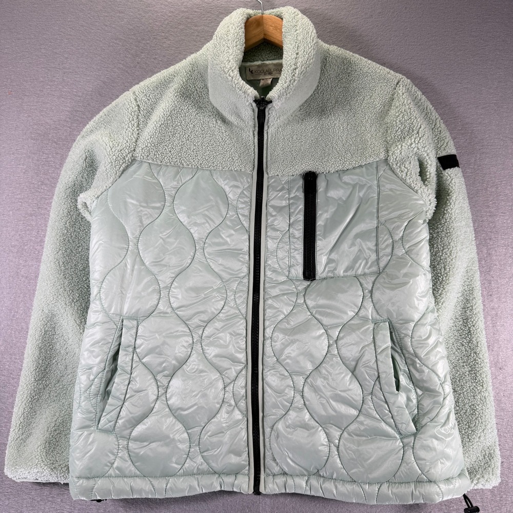 Koolaburra by UGG Quilted Sherpa Jacket Womens M‎ Medium Mint Green Cozy